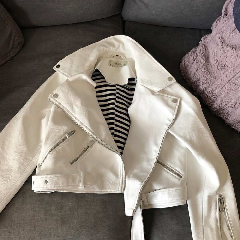 White leather Zara jacket